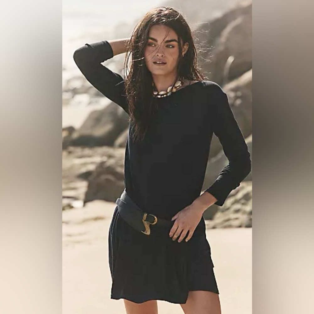 NWT FREE PEOPLE FREE EST GOOD FEELS LONG SLEEVE MINI DRESS